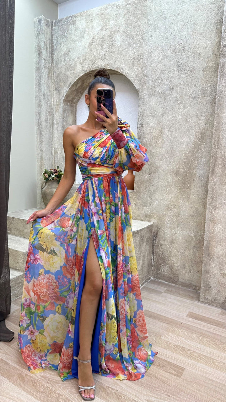 Women's One Shoulder Maxi Dress | Elegant Flowy