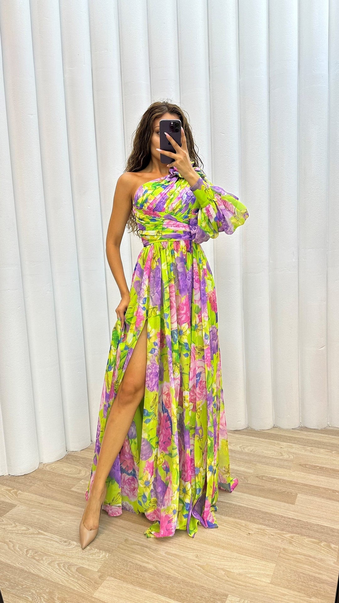Women's One Shoulder Maxi Dress | Elegant Flowy
