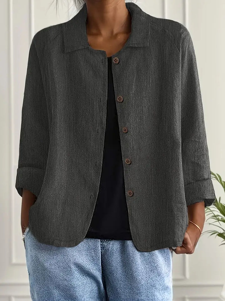 Women's Light Button Front Top | 3/4 Sleeve