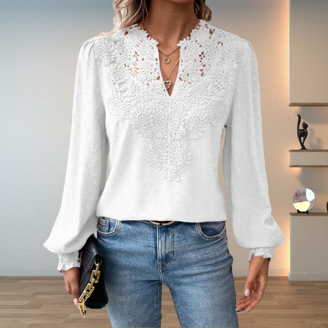 Lightweight & Stylish Blouse | Embroidered V-Neck