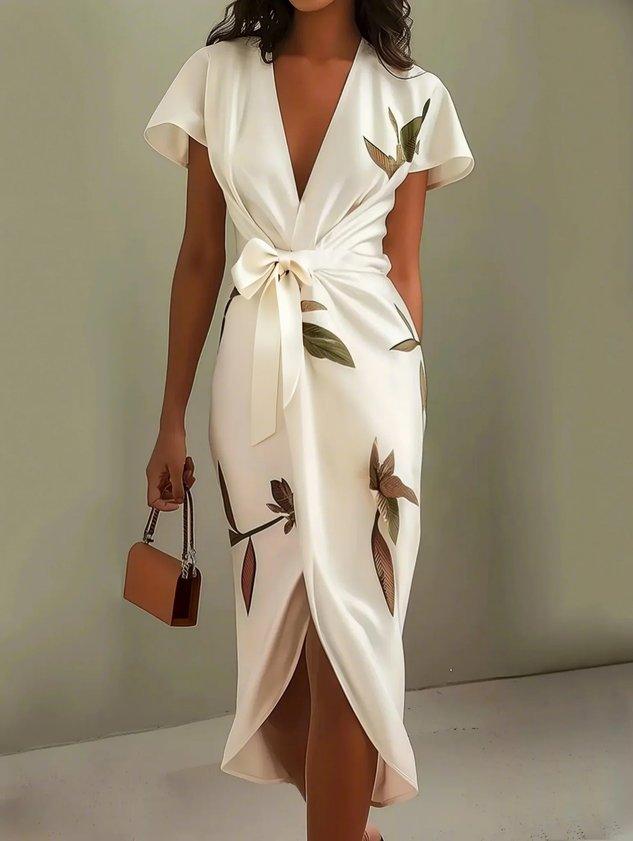 Women’s Stylish Wrap Midi Dress