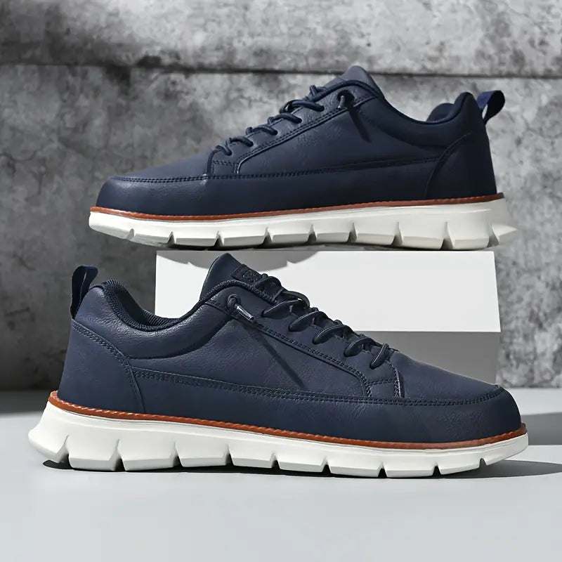Men’s Classic Leather Lace-Up Sneakers