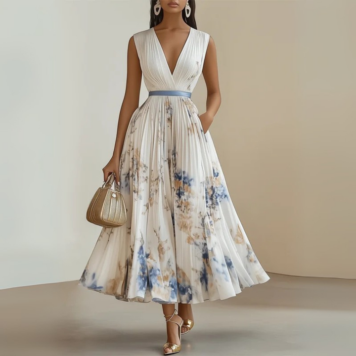 Women's Floral Midi Dress | Flowy Sleeveless