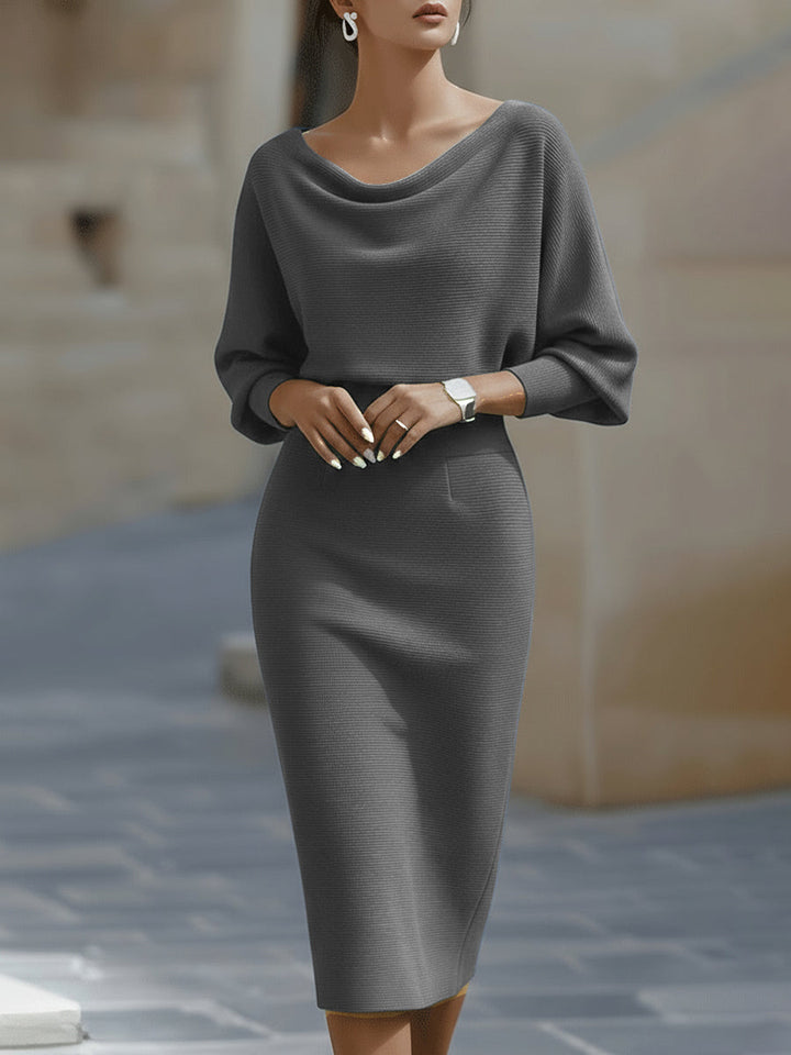 Women's Elegant Cowl Midi Dress