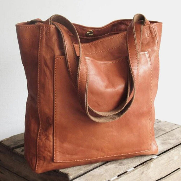Elegant Leather Tote Bag | Top Handle