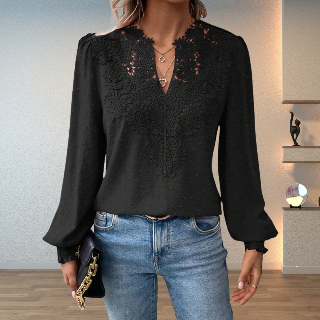 Lightweight & Stylish Blouse | Embroidered V-Neck