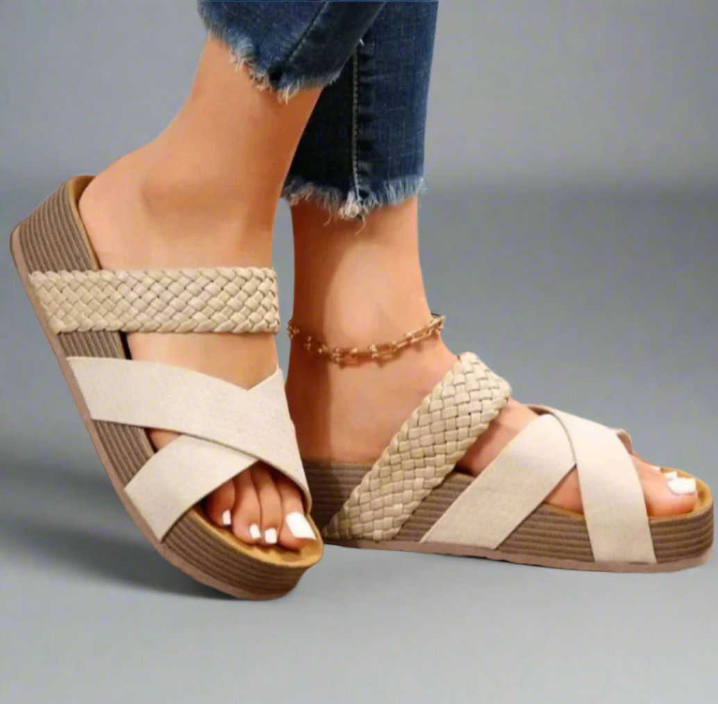 Women's Orthopedic Sandals | Cross Strap Braided