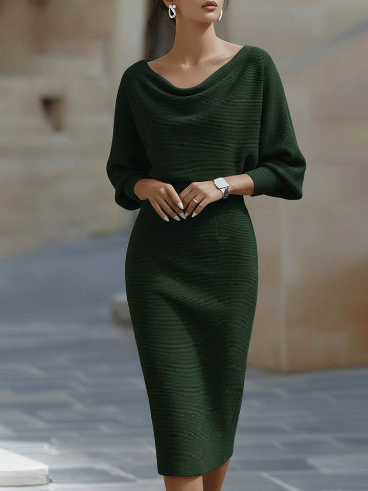 Women's Elegant Cowl Midi Dress