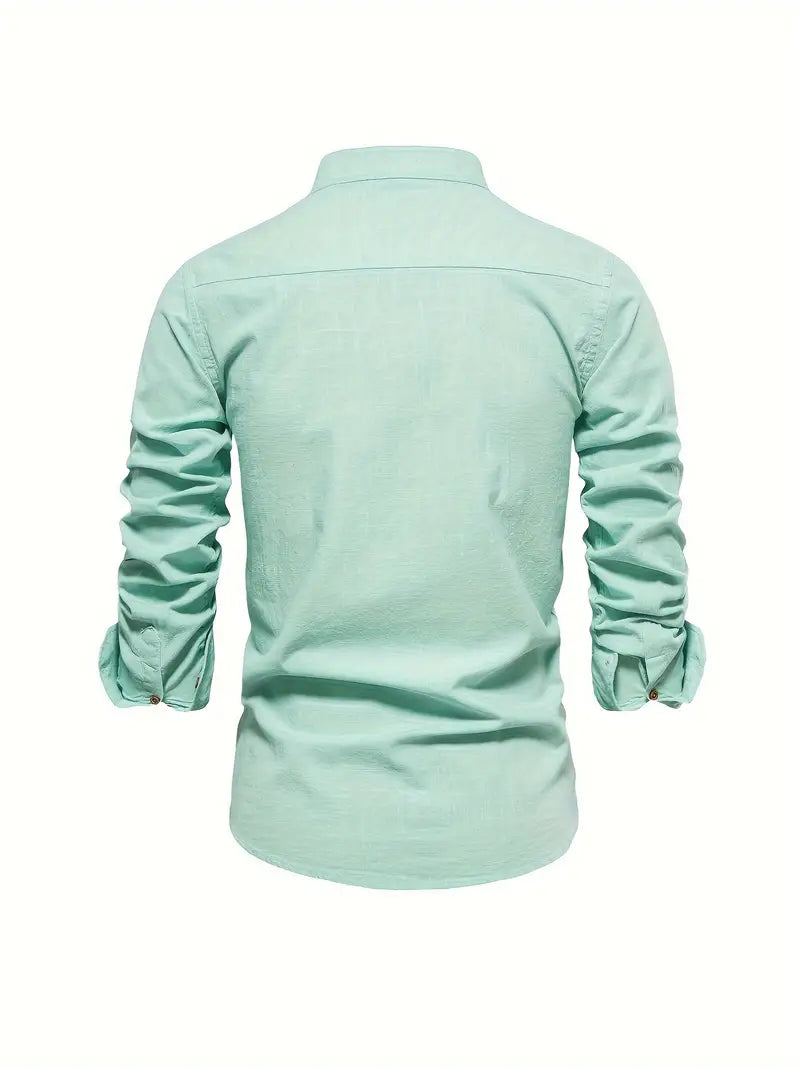 Stylish Shirt Men’s Long Sleeve Stand Collar