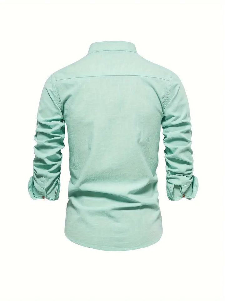 Stylish Shirt Men’s Long Sleeve Stand Collar