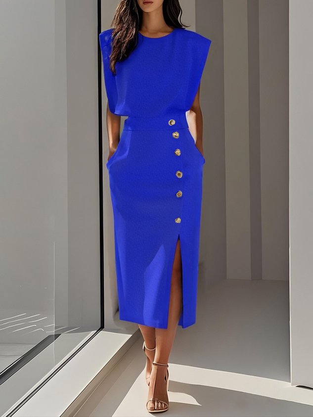 Women's Elegant Charm Effortless Midi Dress