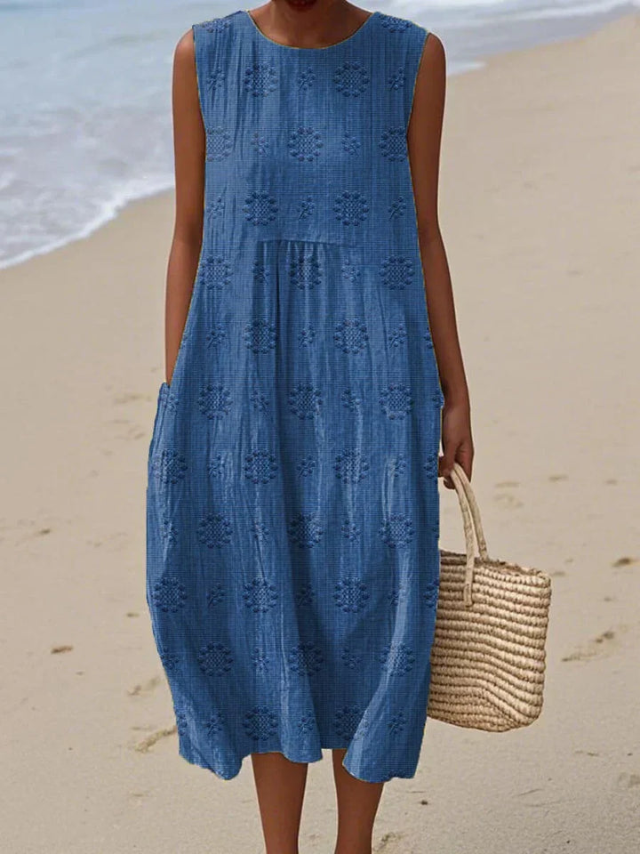 Women's Sleeveless Textured Midi Dress