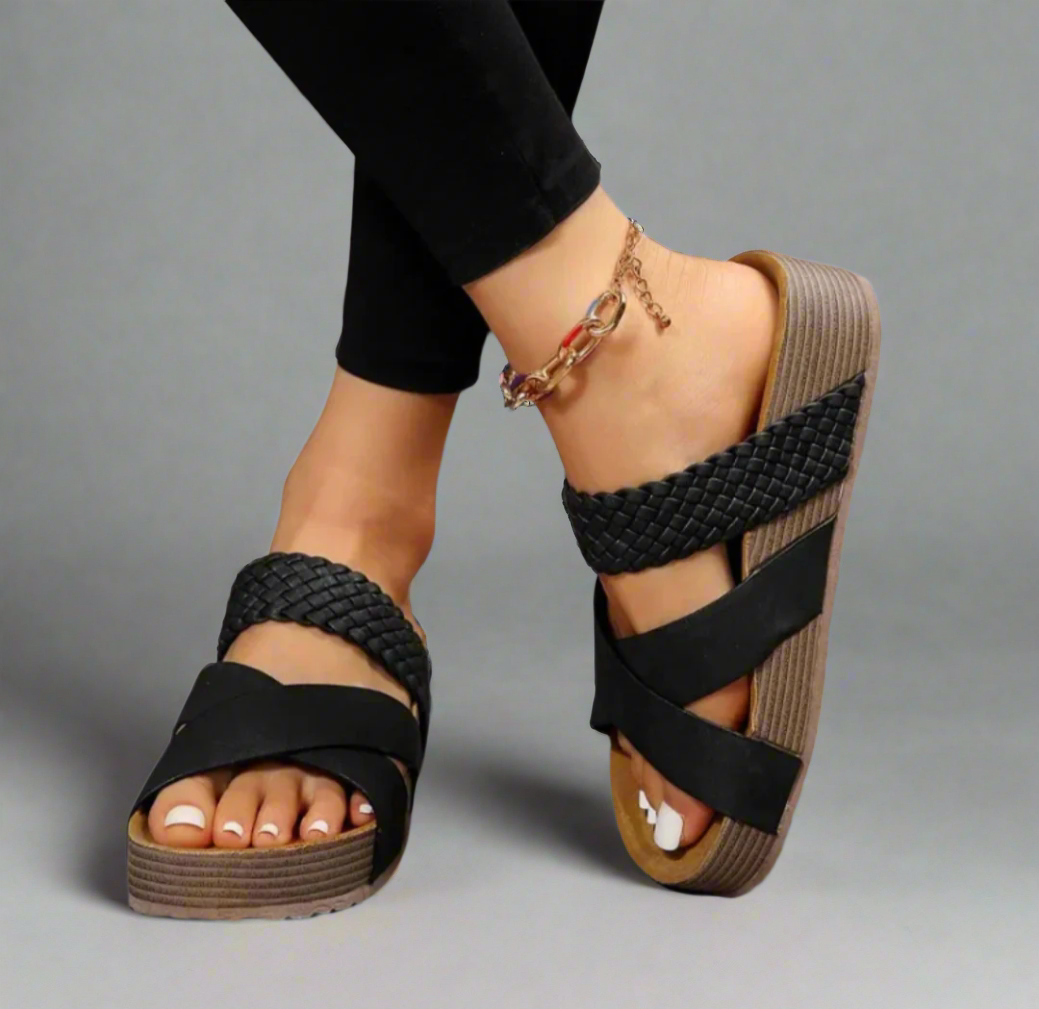Women's Orthopedic Sandals | Cross Strap Braided