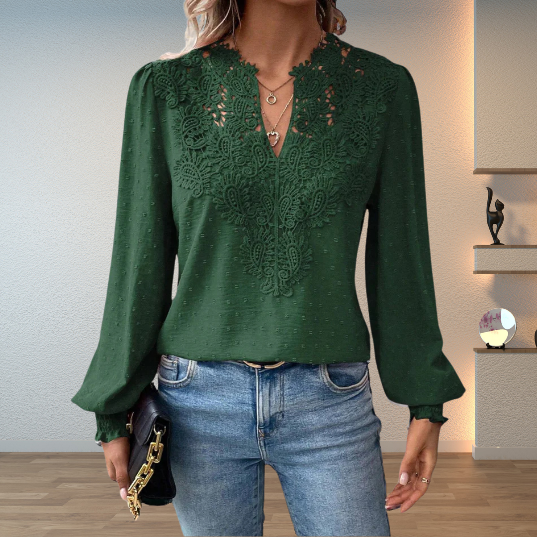 Lightweight & Stylish Blouse | Embroidered V-Neck