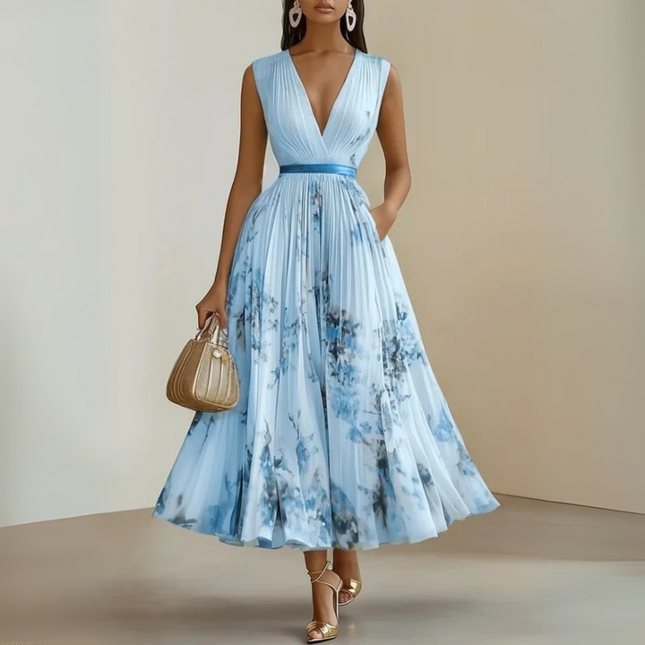 Women's Floral Midi Dress | Flowy Sleeveless