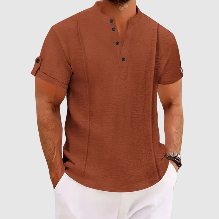 Polo Shirt | Men's Short Sleeve Grandad Collar