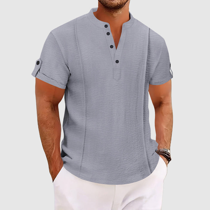 Polo Shirt | Men's Short Sleeve Grandad Collar