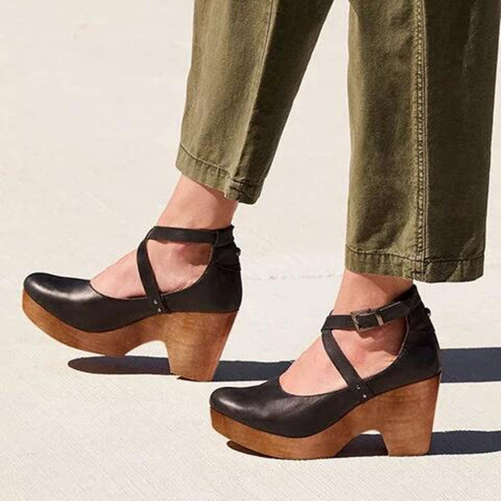 Women's Elegant Wedge Heels | Closed Toe Ankle Strap