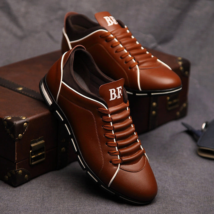 Men's Low Top Leather Sneakers | Lace Up