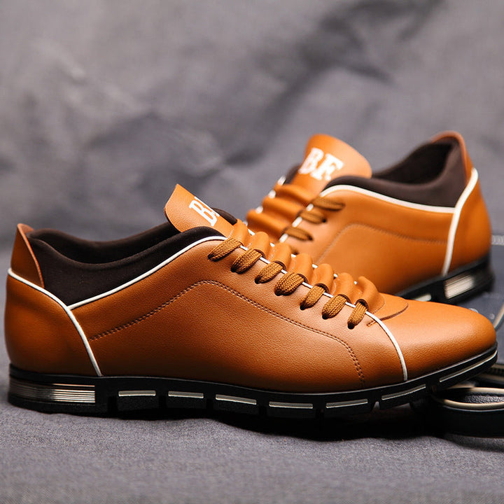 Men's Low Top Leather Sneakers | Lace Up