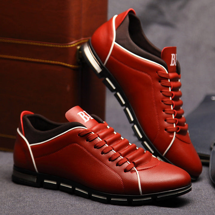 Men's Low Top Leather Sneakers | Lace Up