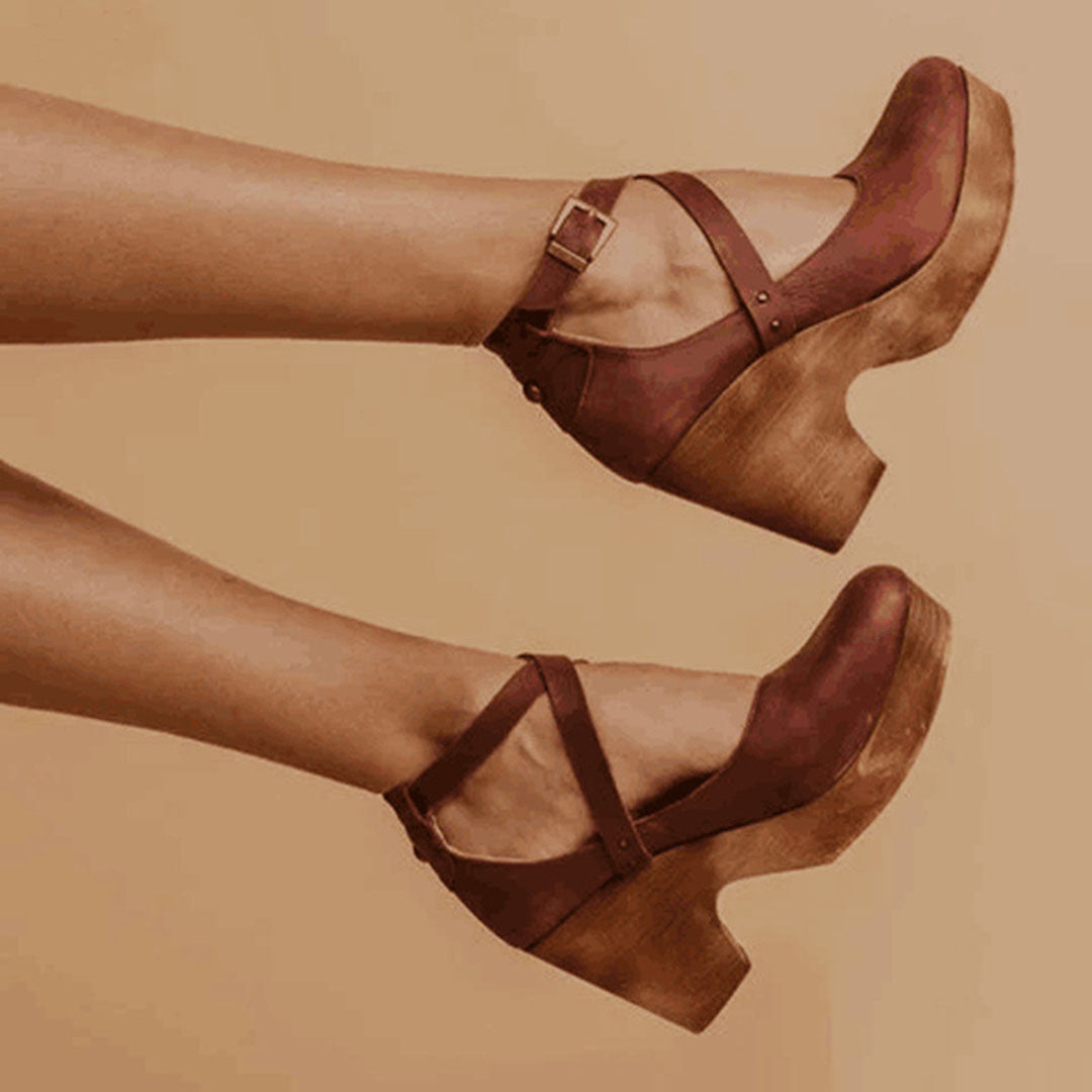 Women's Elegant Wedge Heels | Closed Toe Ankle Strap