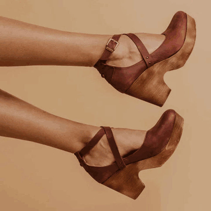 Women's Elegant Wedge Heels | Closed Toe Ankle Strap