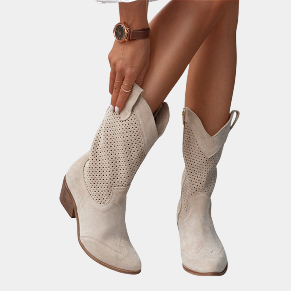 Women's Mid Calf Cowboy Orthopedic Boots