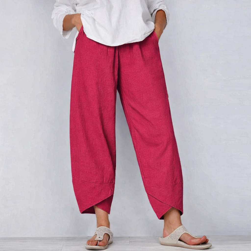 Linen Summer Pants | Women's Cropped Loose Fit