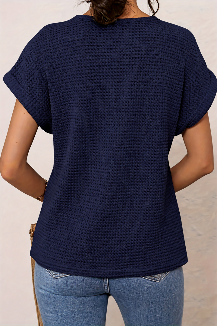 Women's Round Neck Lace Trim Top