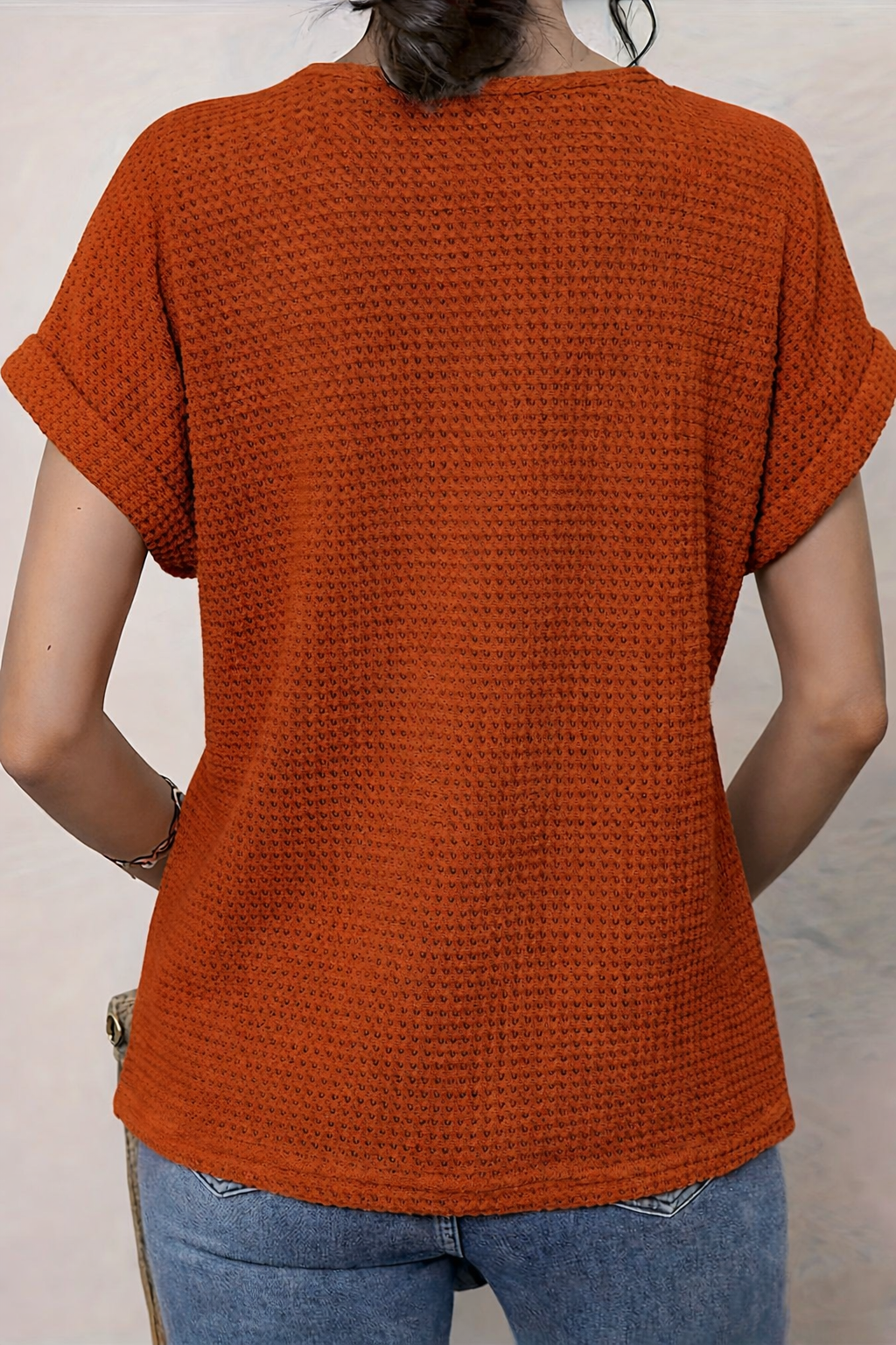 Women's Round Neck Lace Trim Top