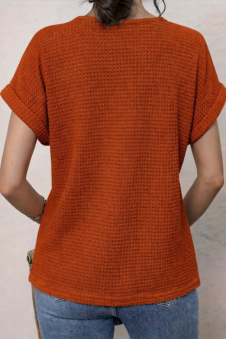 Women's Round Neck Lace Trim Top