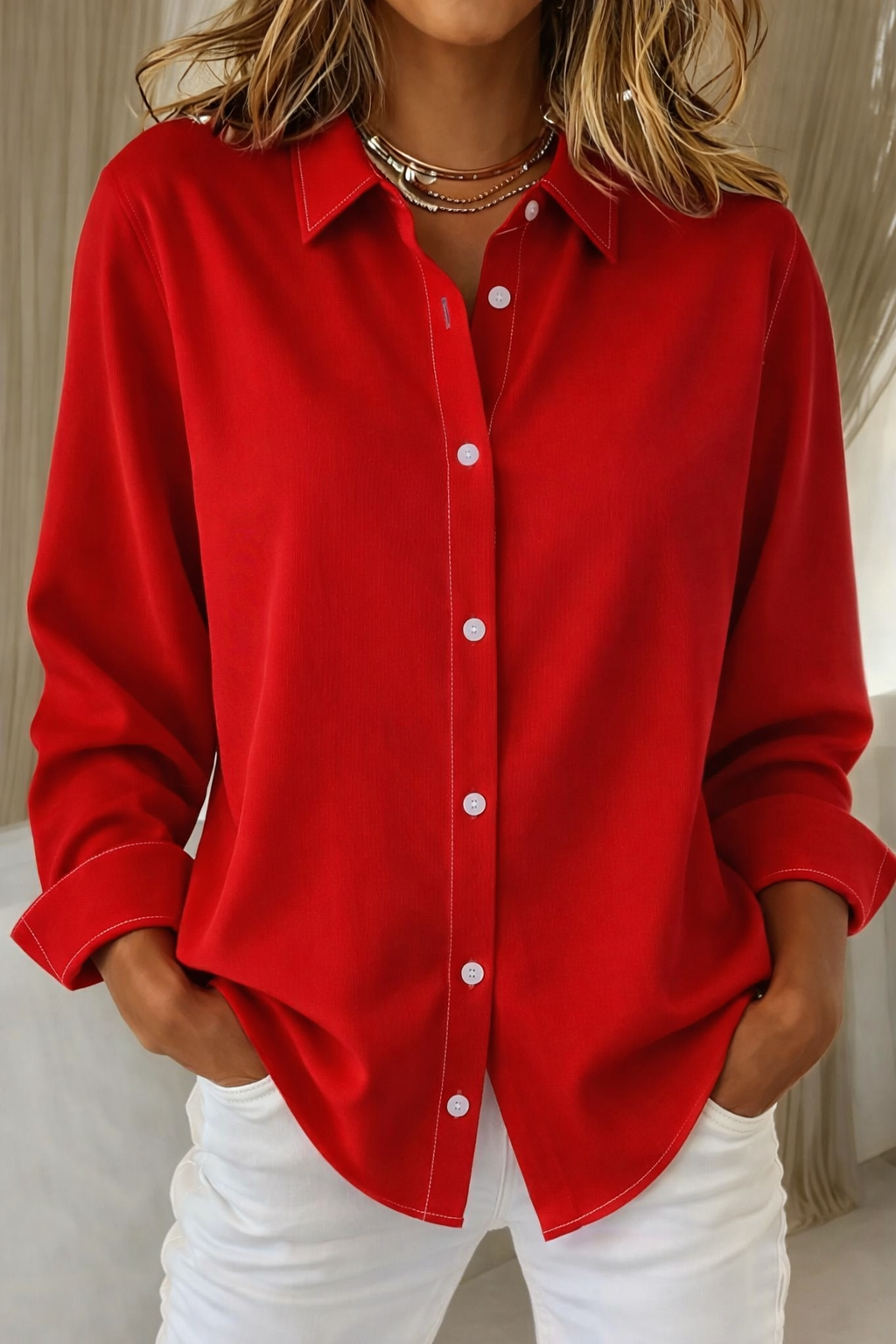 Women's Elegant Collared Blouse