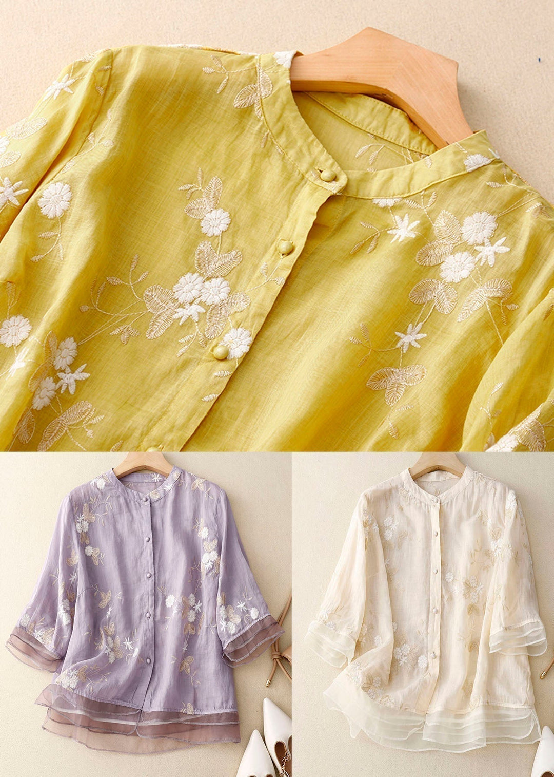 Women's Chic Floral Blouse | 3/4 Sleeve