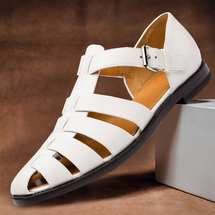 Men's Closed Toe Fisherman Leather Sandals