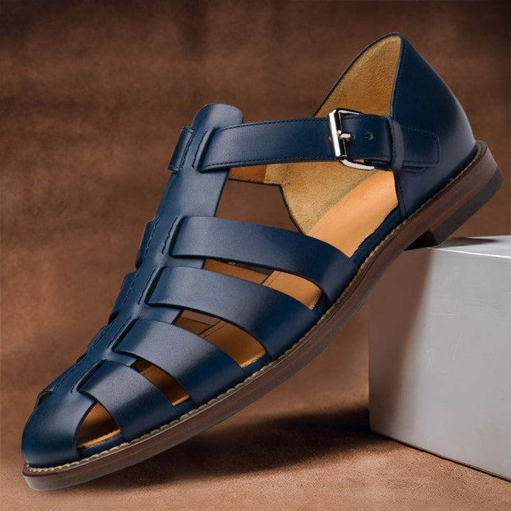 Men's Closed Toe Fisherman Leather Sandals