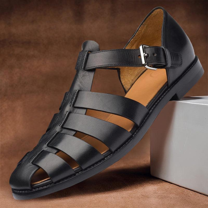 Men's Closed Toe Fisherman Leather Sandals