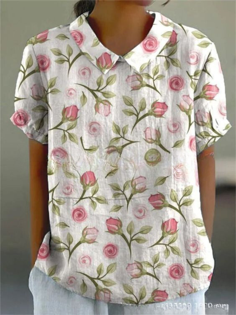 Floral Shirt | Women's Floral Short Sleeve Blouse