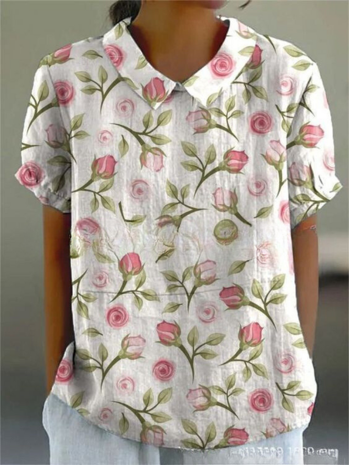 Floral Shirt | Women's Floral Short Sleeve Blouse