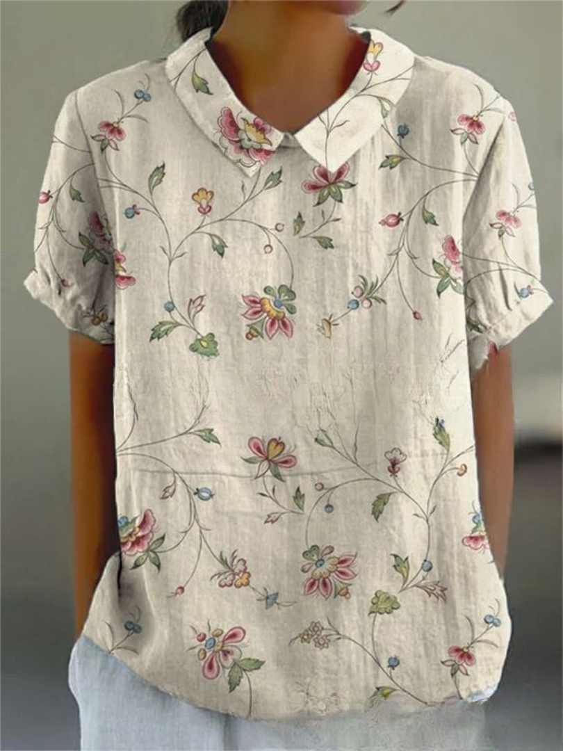 Floral Shirt | Women's Floral Short Sleeve Blouse
