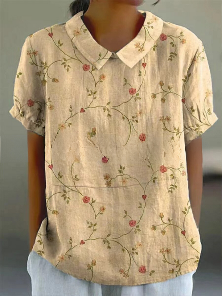 Floral Shirt | Women's Floral Short Sleeve Blouse