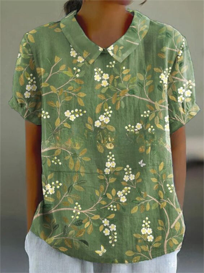 Floral Shirt | Women's Floral Short Sleeve Blouse