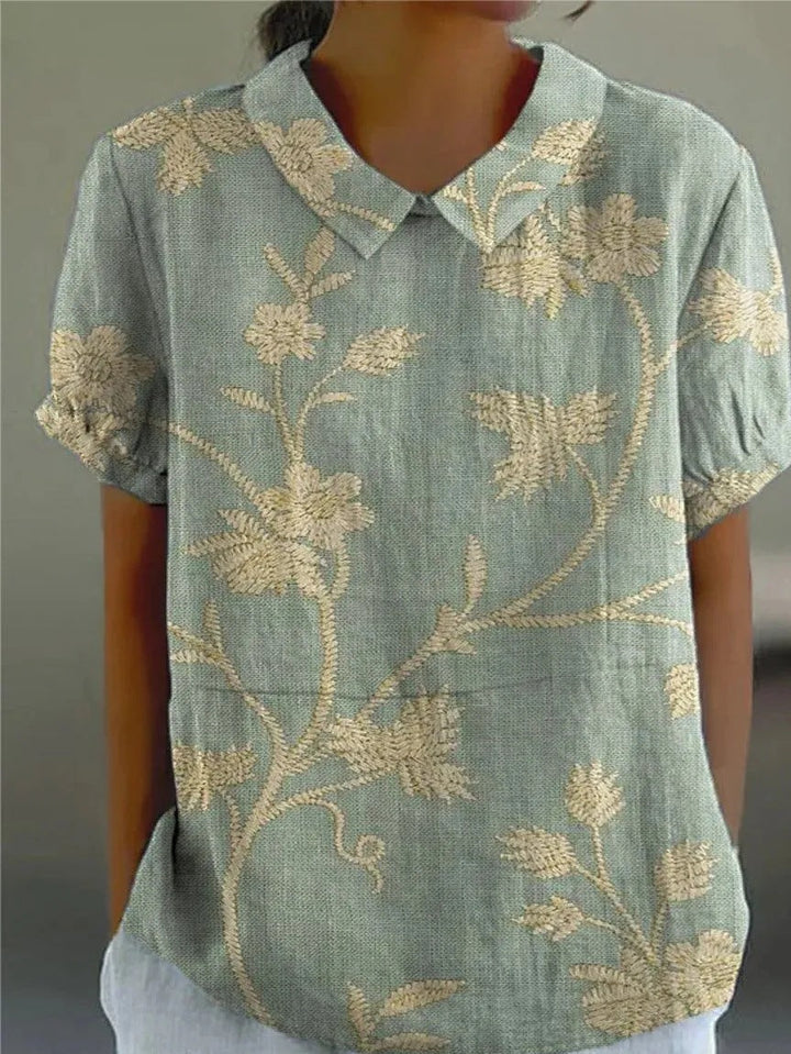 Floral Shirt | Women's Floral Short Sleeve Blouse