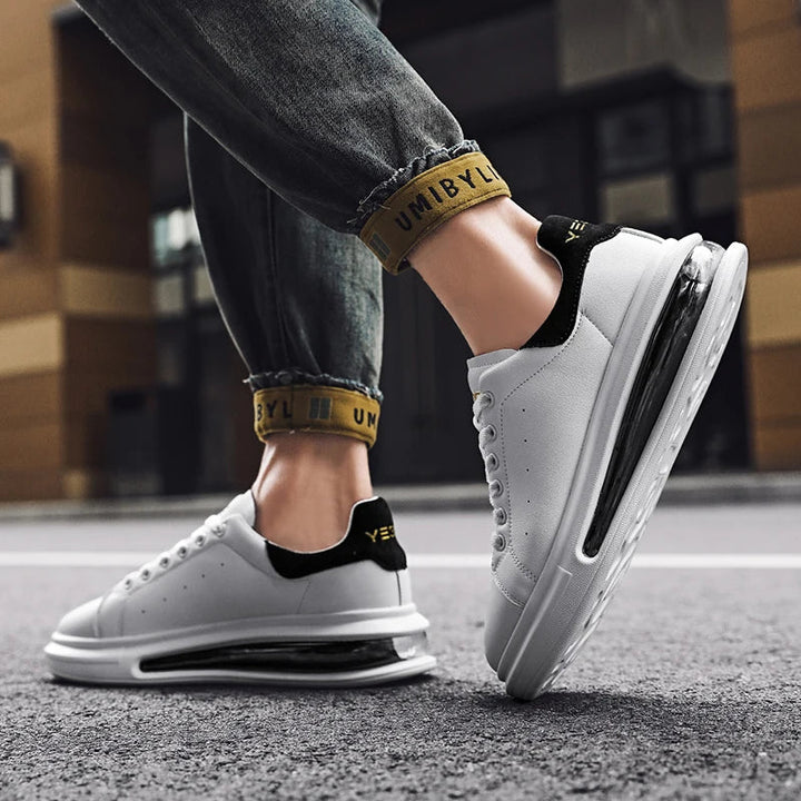 Low-Top Leather Lace-Up Sneakers