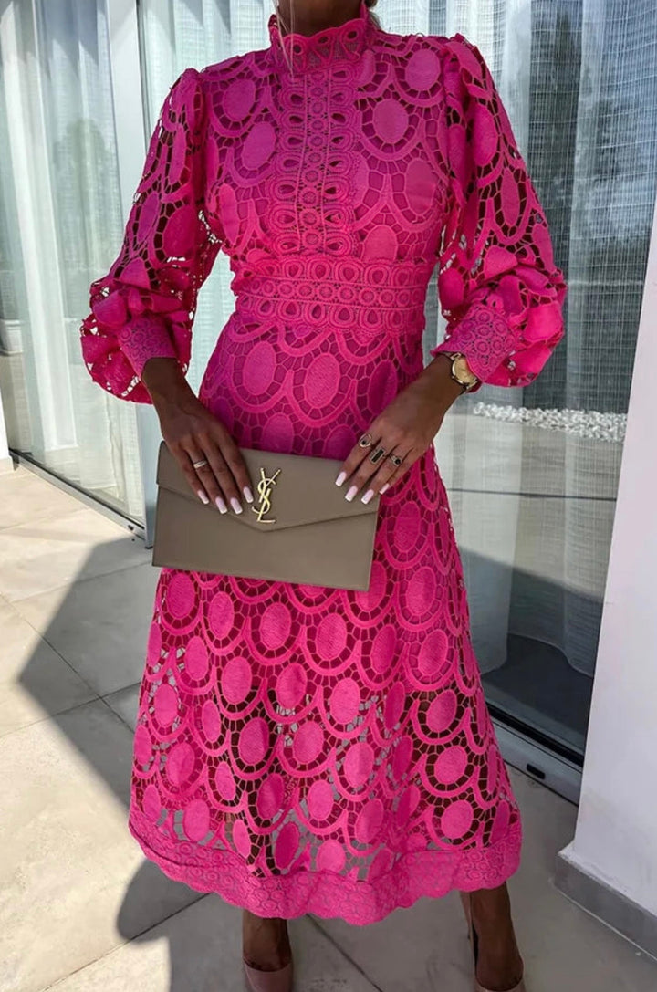 Women's Elegant Lace Midi Dress