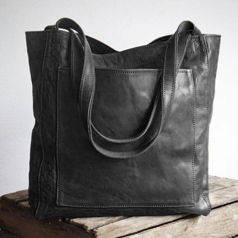 Elegant Leather Tote Bag | Top Handle