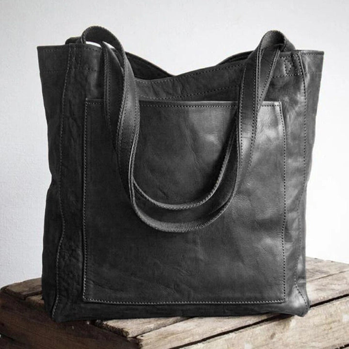 Elegant Leather Tote Bag | Top Handle