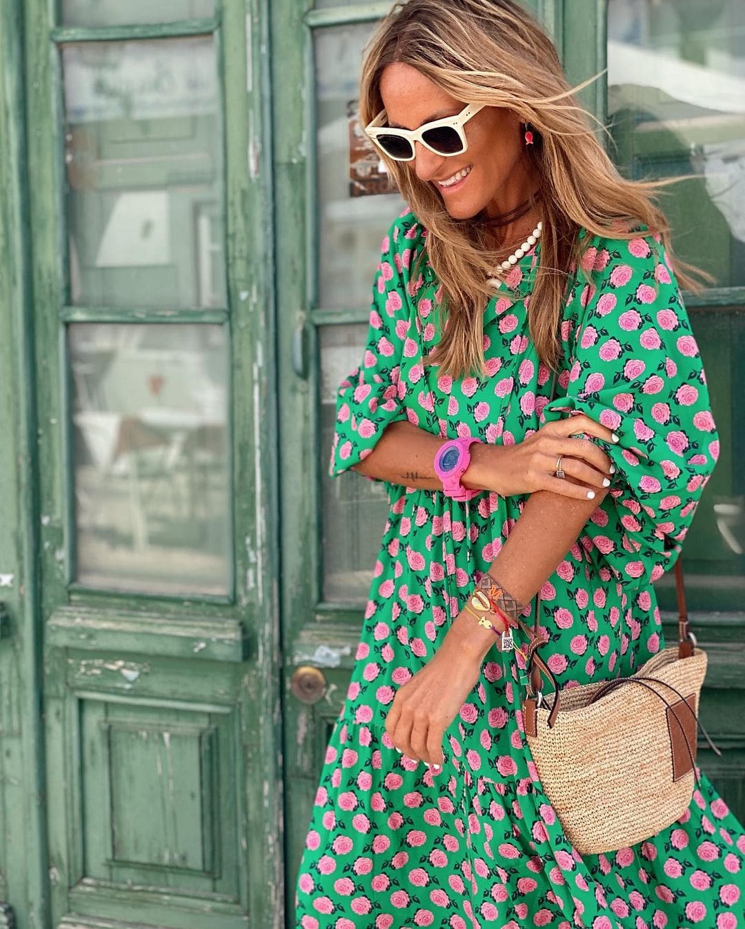 Relaxed Boho Maxi Dress | V Neck Printed