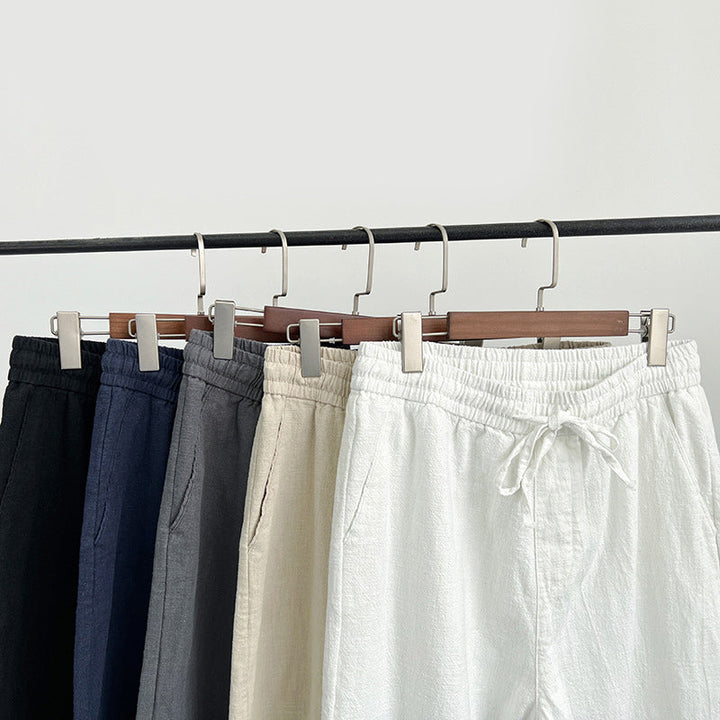 Comfortable Linen Trousers Elastic Waist Drawstring