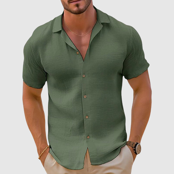 Men’s Premium Shirt Short Sleeve Open Collar